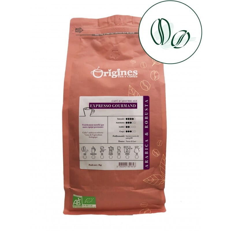 Café Bio Grain - L'Expresso Gourmand - 1kg - Origines Tea and Coffee